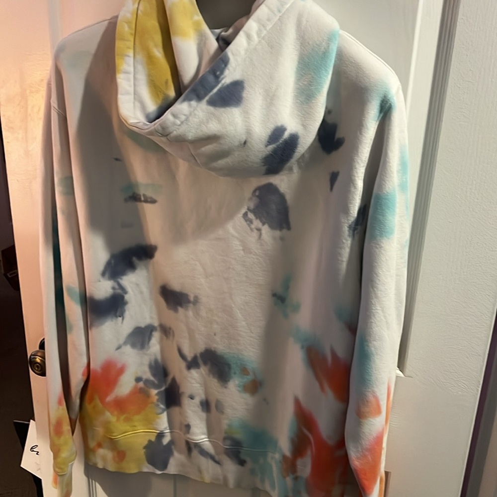 EUC B Cools Barney Cools Men’s Script Rainbow tie died Hoodie Sweatshirt large - Picture 2 of 6